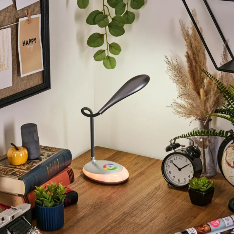 hofstein Sneslev Lampe de bureau, Lampe à poser LED Argenté, 1 lumière, Changeur de couleurs