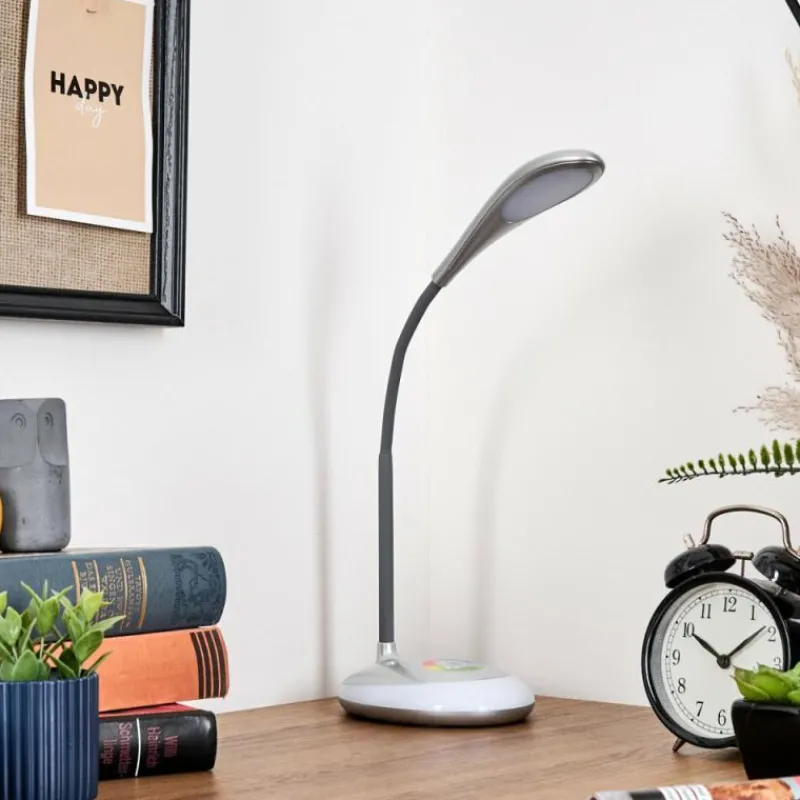hofstein Sneslev Lampe de bureau, Lampe à poser LED Argenté, 1 lumière, Changeur de couleurs