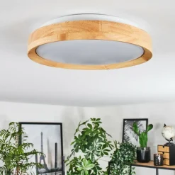 Lampes En Bois-hofstein Sofo Plafonnier LED Blanc, 1 lumière