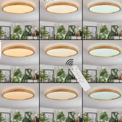 Luminaires Scandinaves-hofstein Sofo Plafonnier LED Blanc, 1 lumière, Télécommandes