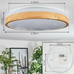 Luminaires Scandinaves-hofstein Sofo Plafonnier LED Blanc, 1 lumière, Télécommandes