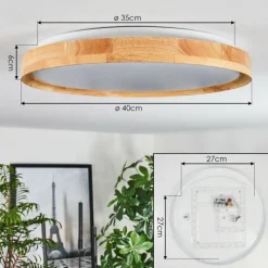 Luminaires Scandinaves-hofstein Sofo Plafonnier LED Blanc, 1 lumière, Télécommandes