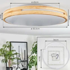 Luminaires Scandinaves-hofstein Sofo Plafonnier LED Blanc, 1 lumière, Télécommandes