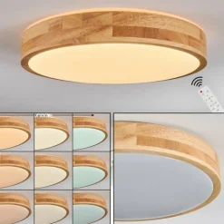 Luminaires Scandinaves-hofstein Sofo Plafonnier LED Blanc, 1 lumière, Télécommandes