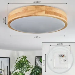 Luminaires Scandinaves-hofstein Sofo Plafonnier LED Blanc, 1 lumière, Télécommandes
