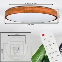 Luminaires Scandinaves-hofstein Sofo Plafonnier LED Écru, 1 lumière, Télécommandes