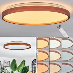 Luminaires Scandinaves-hofstein Sofo Plafonnier LED Écru, 1 lumière, Télécommandes