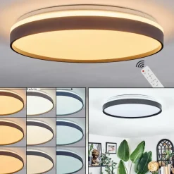 Luminaires Scandinaves-hofstein Sofo Plafonnier LED Noir, 1 lumière, Télécommandes