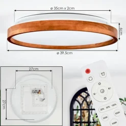 hofstein Sofo Plafonnier, Panel LED Blanc, 1 lumière, Télécommandes
