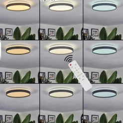 hofstein Sofo Plafonnier, Panel LED Blanc, 1 lumière, Télécommandes