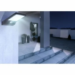 Luminaires Globo Lighting SOLAR Lampe murale d´extérieur, Lampe solaire LED Noir, Transparent, 42 lumières, Détecteur de mouvement