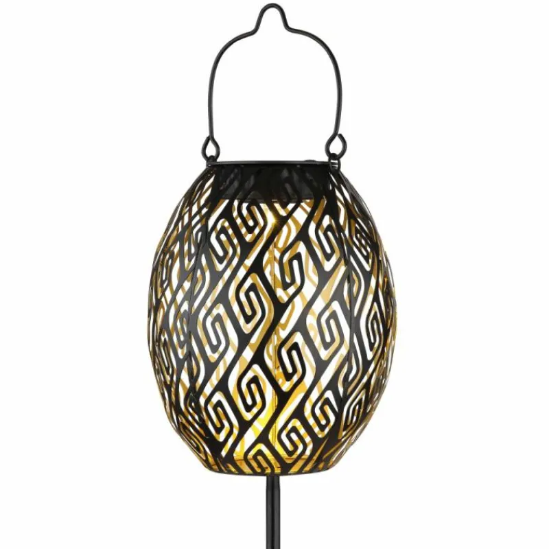 Lampes Dorées-Luminaires Globo Lighting SOLAR Lampe solaire, Eclairage de chemin LED Or, Noir, 1 lumière