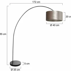 Lampes En Tissu-Luminaires Steinhauer Solva Lampadaire Noir, 1 lumière