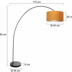 Lampes En Tissu-Luminaires Steinhauer Solva Lampadaire Noir, 1 lumière