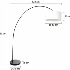 Lampes En Tissu-Luminaires Steinhauer Solva Lampadaire Noir, 1 lumière