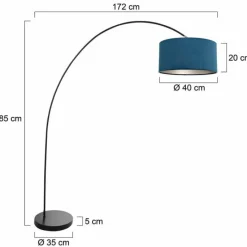 Lampes En Tissu-Luminaires Steinhauer Solva Lampadaire Noir, 1 lumière