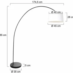 Lampes En Tissu-Luminaires Steinhauer Solva Lampadaire Noir, 1 lumière