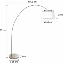 Lampes En Tissu-Luminaires Steinhauer Solva Lampadaire Acier brossé, 1 lumière