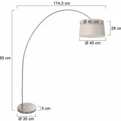 Lampes En Tissu-Luminaires Steinhauer Solva Lampadaire Acier brossé, 1 lumière