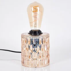 hofstein Sonhim Lampe à poser Ambre, Noir, 1 lumière