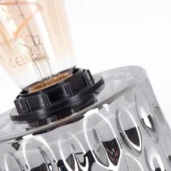 hofstein Sonhim Lampe à poser Chrome, Fumée, Noir, 1 lumière