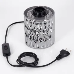 hofstein Sonhim Lampe à poser Chrome, Fumée, Noir, 1 lumière