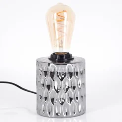 hofstein Sonhim Lampe à poser Chrome, Fumée, Noir, 1 lumière