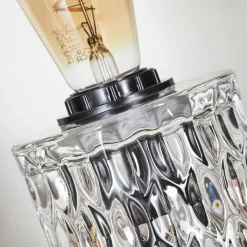 hofstein Sonhim Lampe à poser Noir, Transparent, 1 lumière