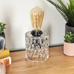 hofstein Sonhim Lampe à poser Noir, Transparent, 1 lumière