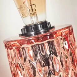 hofstein Sonhim Lampe à poser Rose, Noir, 1 lumière