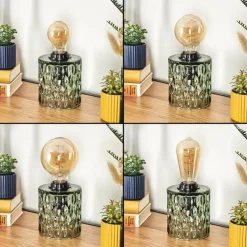 hofstein Sonhim Lampe à poser Vert, Noir, 1 lumière