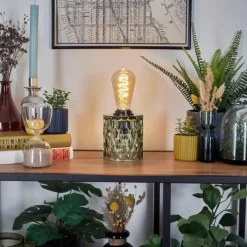 hofstein Sonhim Lampe à poser Vert, Noir, 1 lumière