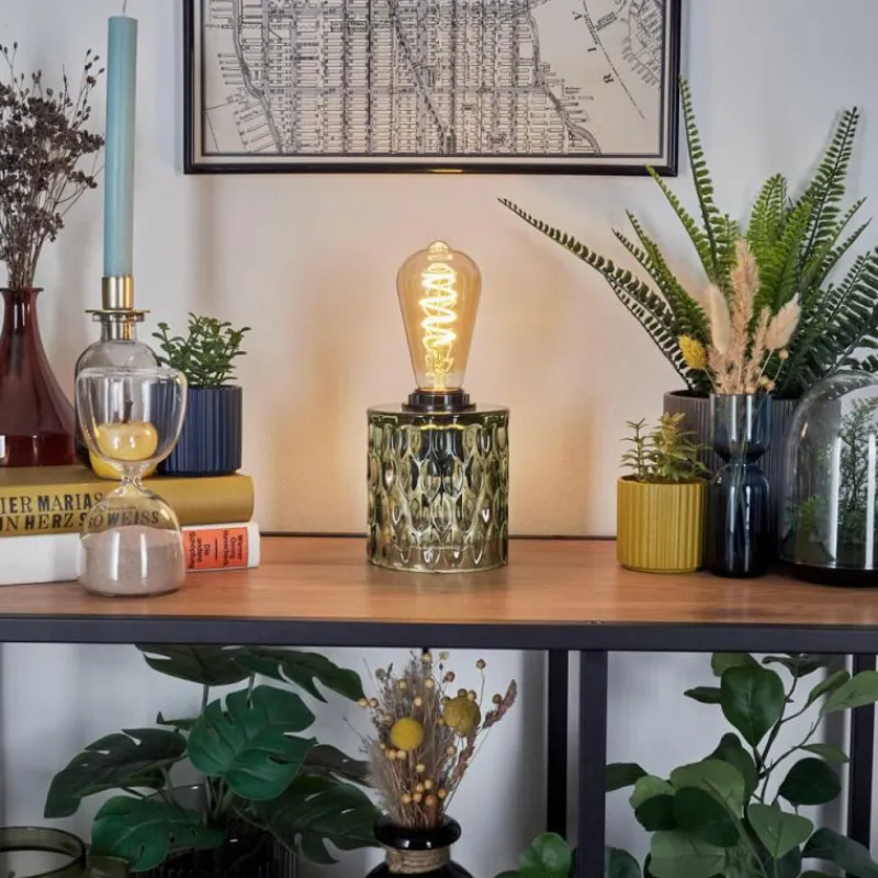 hofstein Sonhim Lampe à poser Vert, Noir, 1 lumière