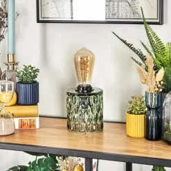 hofstein Sonhim Lampe à poser Vert, Noir, 1 lumière