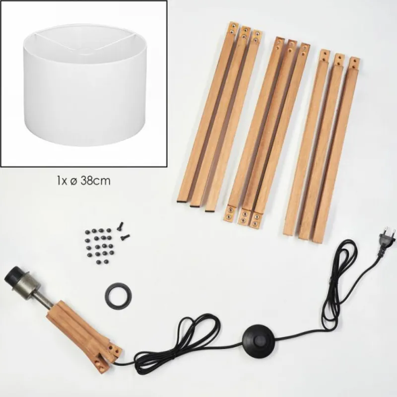 Lampes En Tissu-hofstein Soungou Lampadaire Écru, 1 lumière