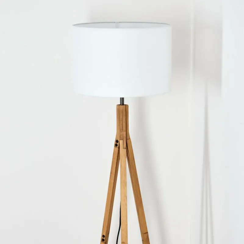 Lampes En Tissu-hofstein Soungou Lampadaire Écru, 1 lumière