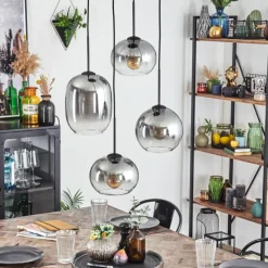 hofstein Soutinho Suspension, Boule lumineuse Clair, Fumé, 4 lumières