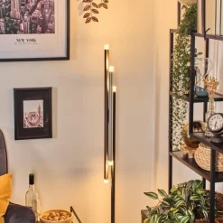 hofstein Specksta Lampadaire LED Cuivre, Noir, Argenté, 3 lumières