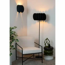 Lampes En Tissu-Luminaires Lucide SPENCER Applique murale Noir, 1 lumière