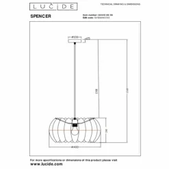 Lampes En Tissu-Luminaires Lucide SPENCER Suspension Noir, 1 lumière