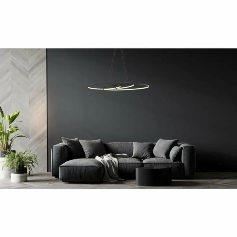 Luminaires Globo Lighting Spira Suspension LED Noir, 1 lumière* Éclairage Led