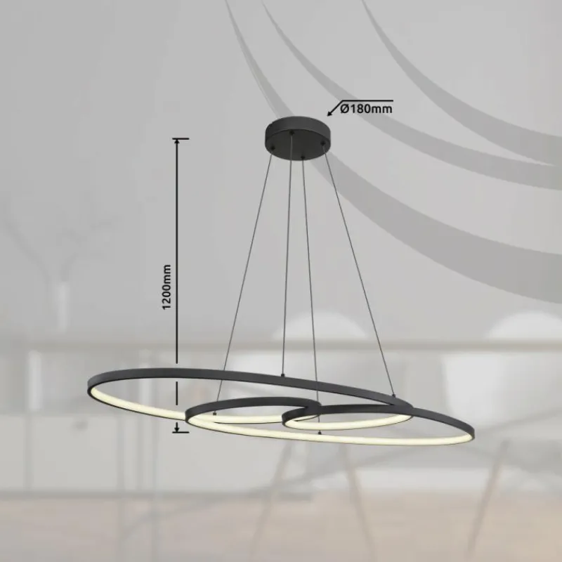 Luminaires Globo Lighting Spira Suspension LED Noir, 1 lumière* Éclairage Led