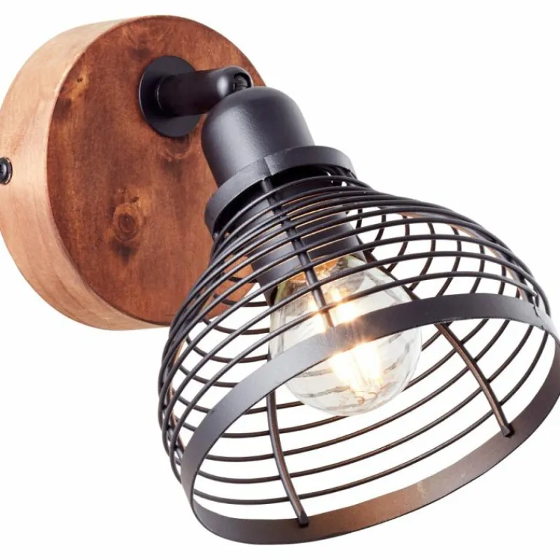 Lampes Industrielles-Luminaires Brilliant Spot Brilliant Avia Bois foncé, Noir, 1 lumière