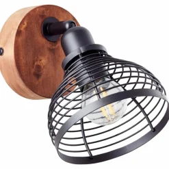 Lampes Industrielles-Luminaires Brilliant Spot Brilliant Avia Bois foncé, Noir, 1 lumière