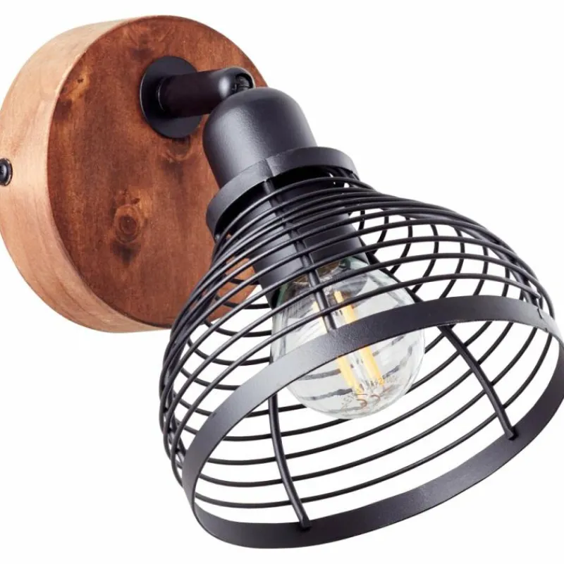 Lampes Industrielles-Luminaires Brilliant Spot Brilliant Avia Bois foncé, Noir, 1 lumière
