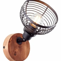 Lampes Industrielles-Luminaires Brilliant Spot Brilliant Avia Bois foncé, Noir, 1 lumière