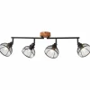 Lampes En Bois-Luminaires Brilliant Spot Brilliant Avia Bois foncé, Noir, 4 lumières
