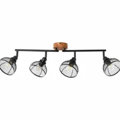 Lampes En Bois-Luminaires Brilliant Spot Brilliant Avia Bois foncé, Noir, 4 lumières