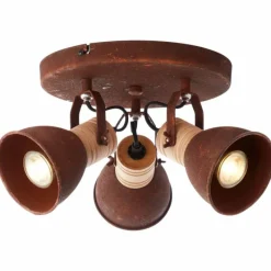 Luminaires Rustiques-Luminaires Brilliant Spot Brilliant Frieda Bois foncé, Rouille, 3 lumières