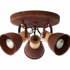 Luminaires Rustiques-Luminaires Brilliant Spot Brilliant Frieda Bois foncé, Rouille, 3 lumières
